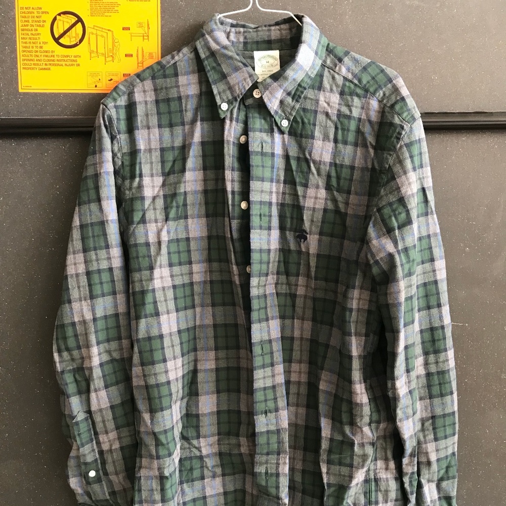 Green Checkered Brooks Brothers Shirt